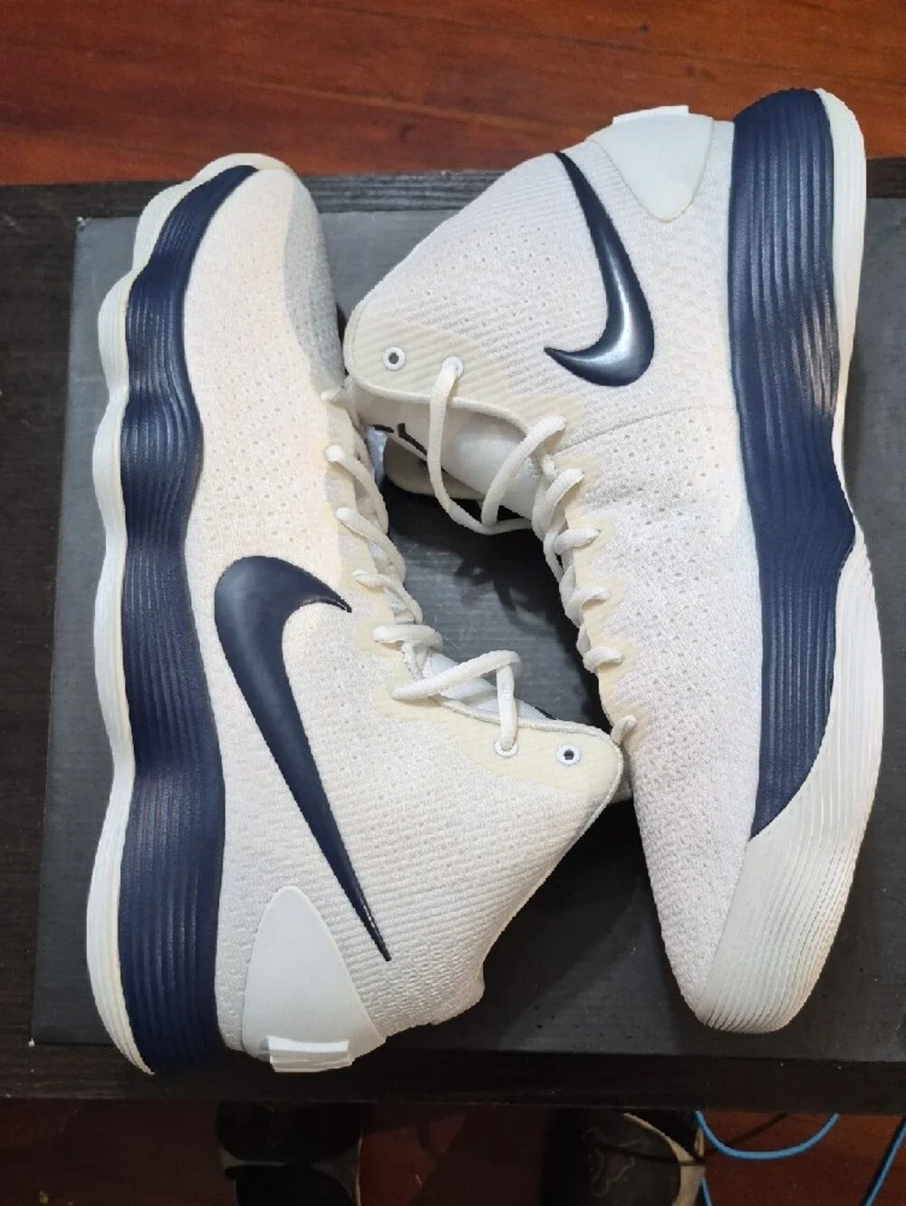 SAMPLE Nike Hyperdunk TB 'White Navy' (2017) Mens 15.5 Worn Once